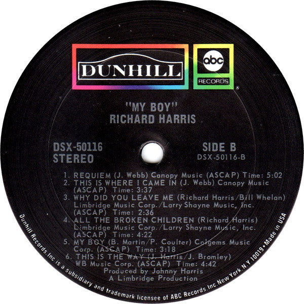 Richard Harris : My Boy (LP, Album, Gat)