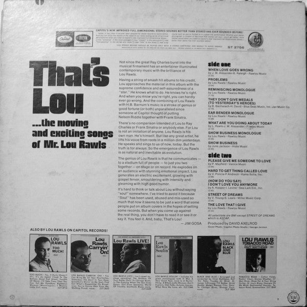Lou Rawls : That's Lou (LP, Album, Scr)