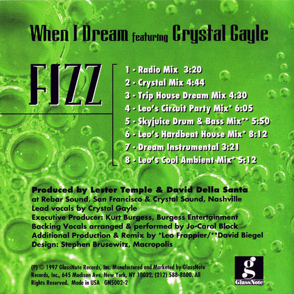 Fizz (4) Featuring Crystal Gayle : When I Dream (CD, Maxi)