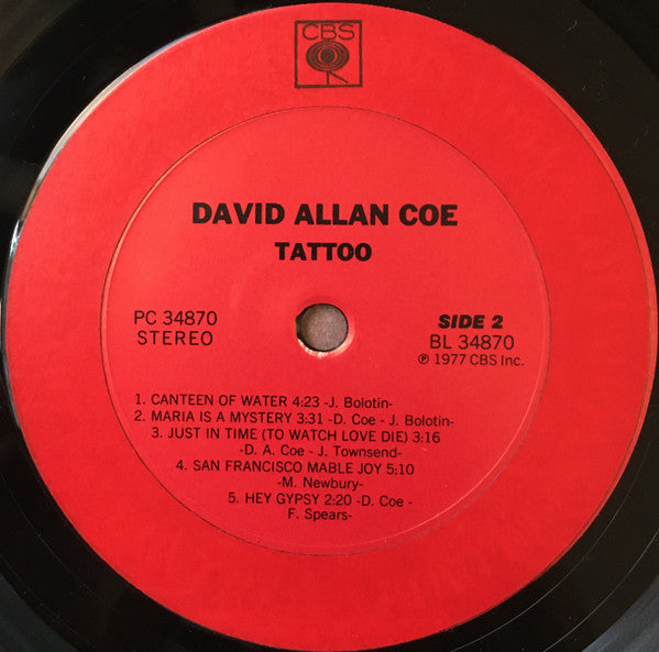 David Allan Coe : Tattoo (LP, Album)