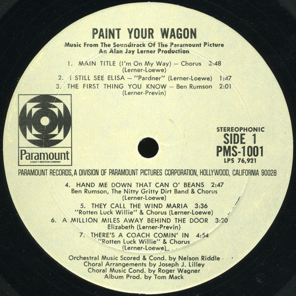 "Paint Your Wagon" Cast : Paint Your Wagon, Music From The Sound Track (LP, Album, Mon)