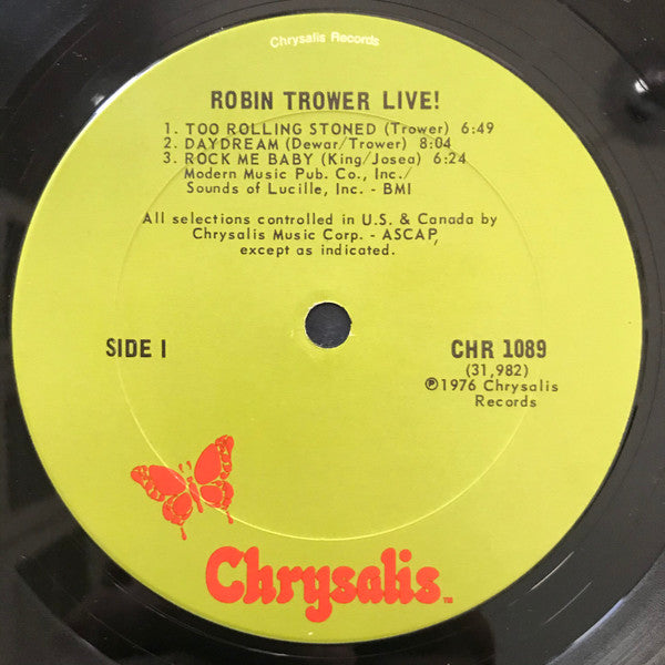 Robin Trower : Robin Trower Live! (LP, Album, San)