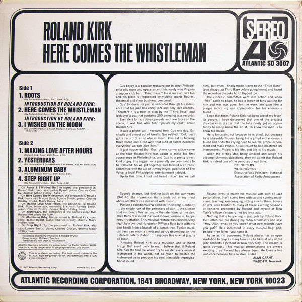 Roland Kirk : Here Comes The Whistleman (LP, Album, MO )