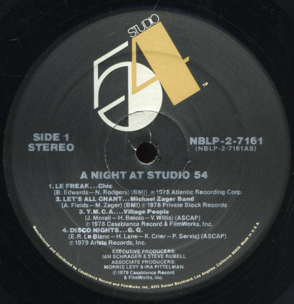 Various : A Night At Studio 54 (2xLP, Comp, Mixed, PRC)