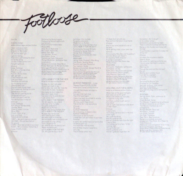 Various : Footloose (Original Motion Picture Soundtrack) (LP, Album, Pit)