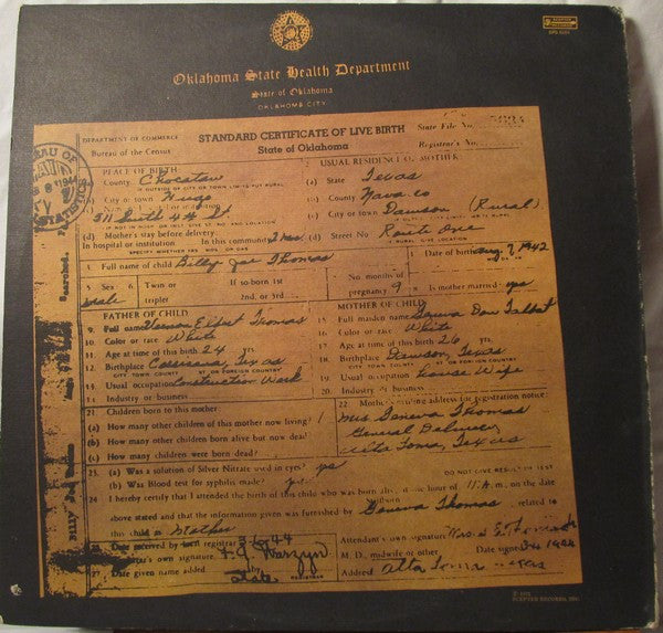 Billy Joe Thomas* : Billy Joe Thomas (LP, Album)