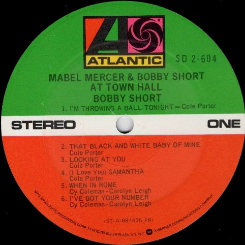 Mabel Mercer & Bobby Short : Mabel Mercer & Bobby Short At Town Hall (2xLP, Album, RE, Pre)