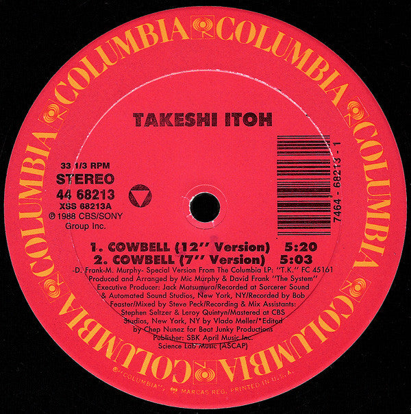 Takeshi Itoh : Cowbell (12")