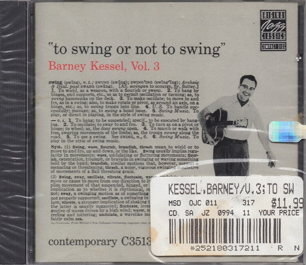 Barney Kessel : Vol. 3, To Swing Or Not To Swing (CD, Album, RE)