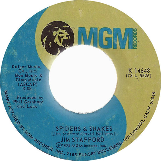 Jim Stafford : Spiders & Snakes (7", Single, Mono, Styrene, PRC)