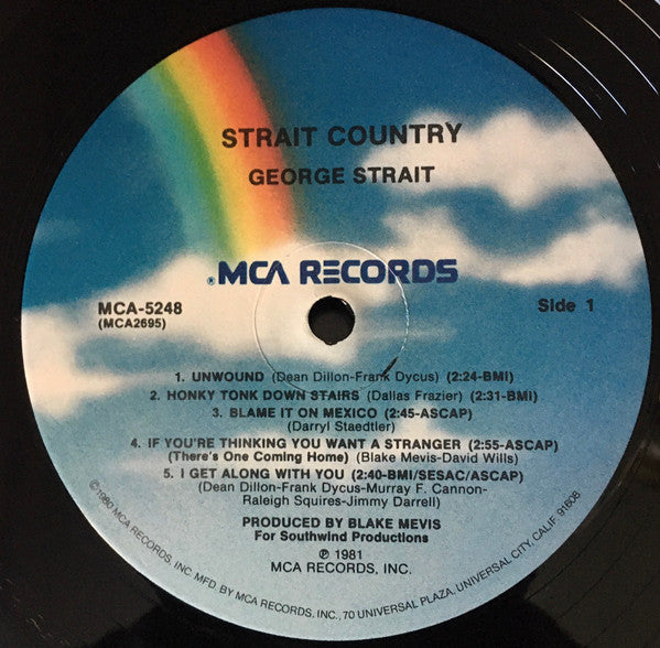 George Strait : Strait Country (LP, Album, Pin)