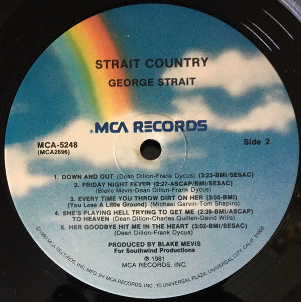 George Strait : Strait Country (LP, Album, Pin)