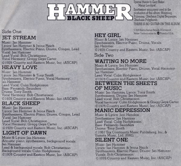 Hammer (7) : Black Sheep (LP, Album, PRC)