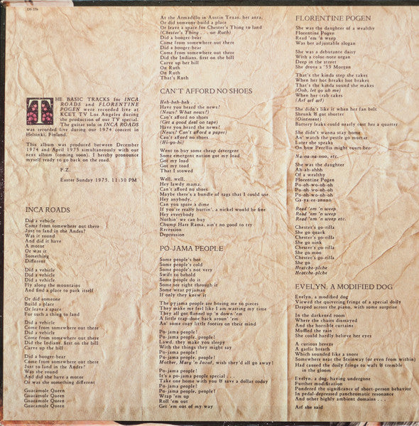 Frank Zappa And The Mothers Of Invention* : One Size Fits All (LP, Album, Ter)