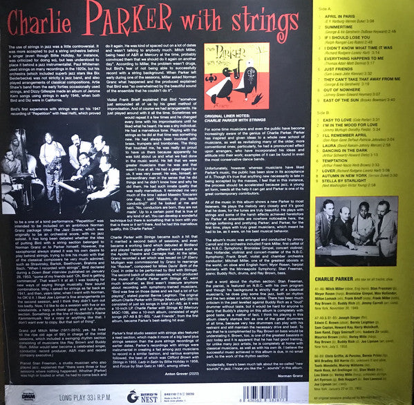 Charlie Parker With Strings : Charlie Parker With Strings (LP, Comp, Ltd, RE, RM, DMM)