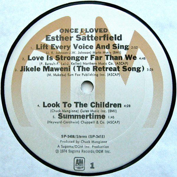 Esther Satterfield : Once I Loved (LP, Album, RE, Ter)