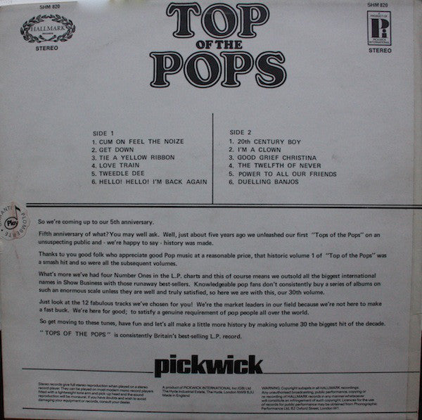 The Top Of The Poppers : Top Of The Pops Vol. 30 (LP, Album)