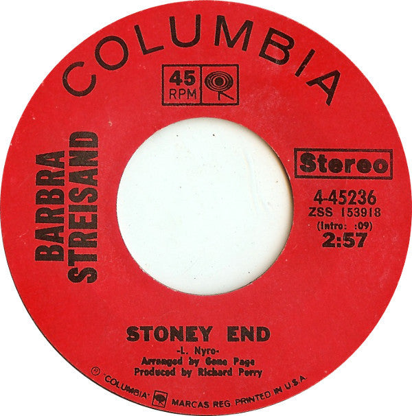Barbra Streisand : Stoney End (7", Styrene, Pit)