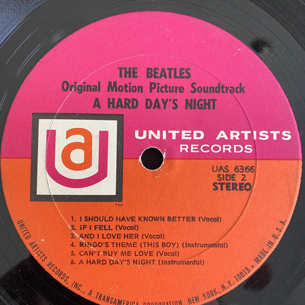 The Beatles : A Hard Day's Night (LP, Album, RE, Pin)