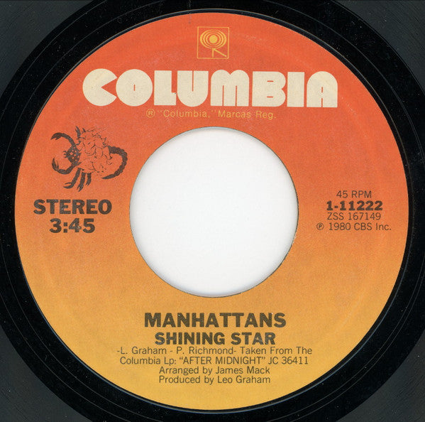 Manhattans : Shining Star (7", Single, Styrene, Pit)