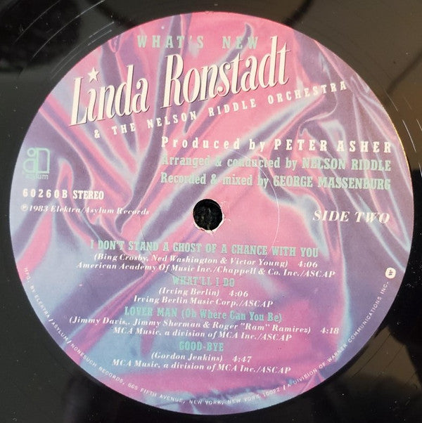 Linda Ronstadt & The Nelson Riddle Orchestra* : What's New (LP, Album, All)