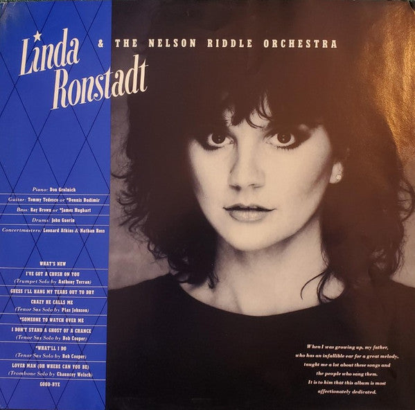 Linda Ronstadt & The Nelson Riddle Orchestra* : What's New (LP, Album, All)