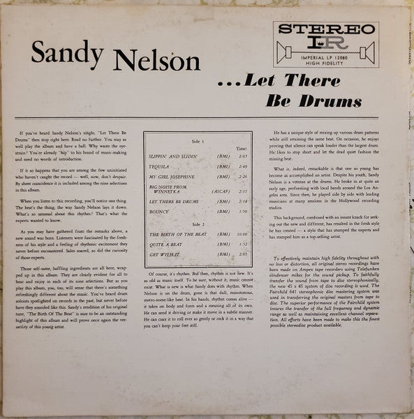 Sandy Nelson : Let There Be Drums (LP, Album, Hol)