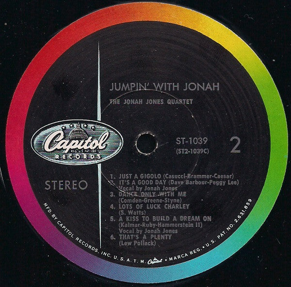 The Jonah Jones Quartet : Jumpin' With Jonah (LP, Album)