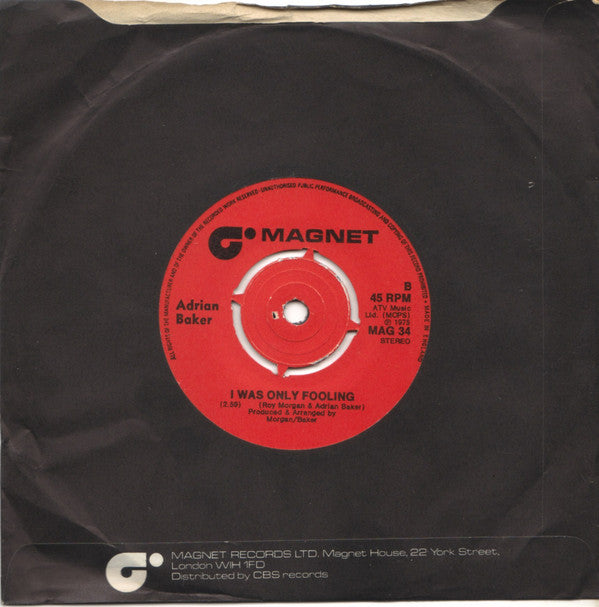 Adrian Baker : Sherry (7", Single)
