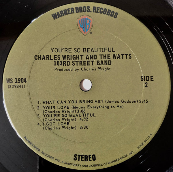 Charles Wright And The Watts 103rd Street Band* : You're So Beautiful (LP, Album, Ter)