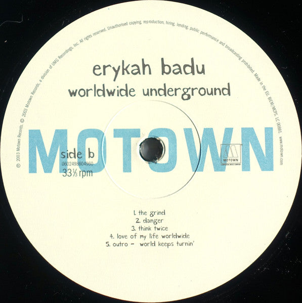 Erykah Badu : Worldwide Underground (LP, Album)