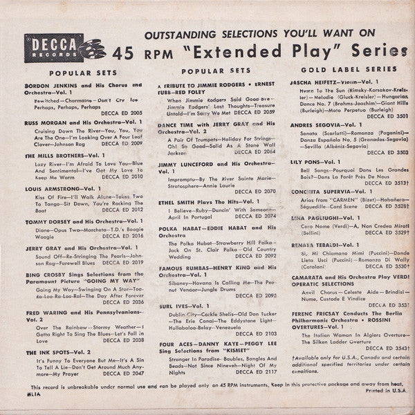 Guy Lombardo And His Royal Canadians : Enjoy Yourself (2x7", EP, Mono)