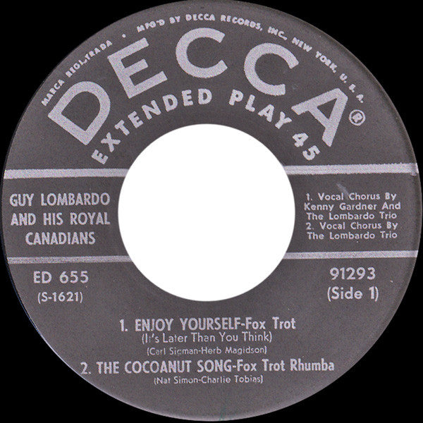 Guy Lombardo And His Royal Canadians : Enjoy Yourself (2x7", EP, Mono)