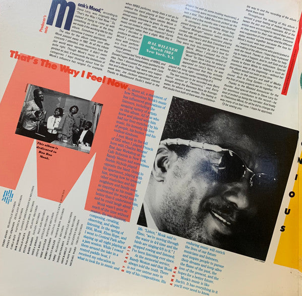 Various : That's The Way I Feel Now - A Tribute To Thelonious Monk  (2xLP, Album, Ind)