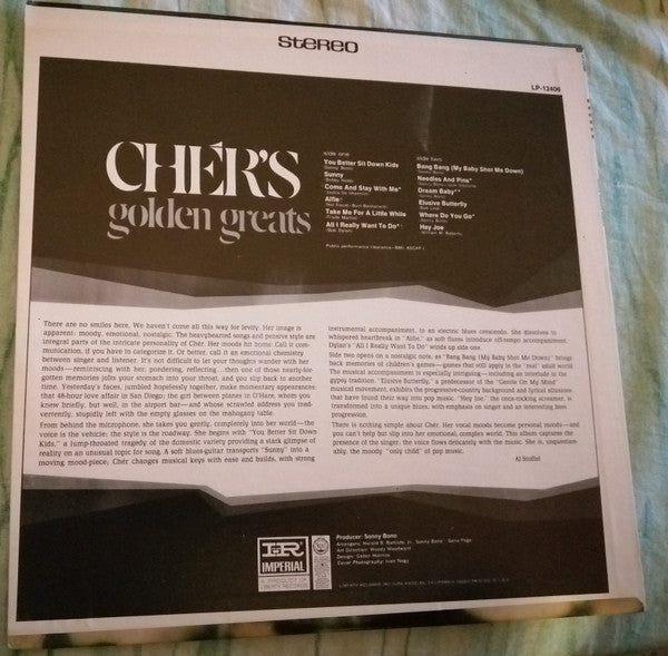 Cher : Cher's Golden Greats (LP, Comp)