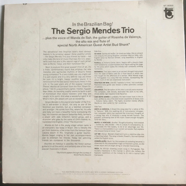 The Sergio Mendes Trio* : In The Brazilian Bag (LP, Album, RE, Scr)