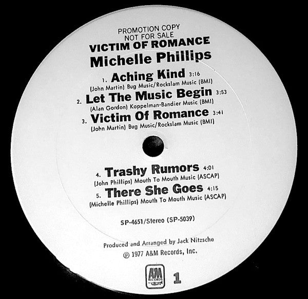 Michelle Phillips : Victim Of Romance (LP, Album, Promo)