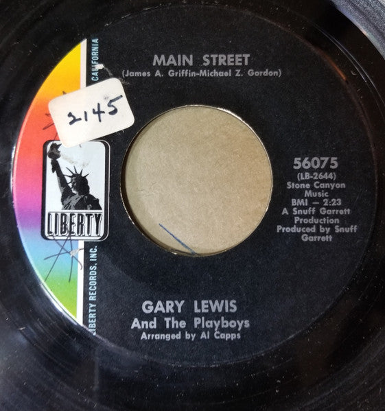 Gary Lewis And The Playboys* : Main Street (7")