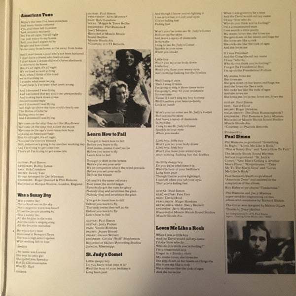 Paul Simon : There Goes Rhymin' Simon (LP, Album, Gat)