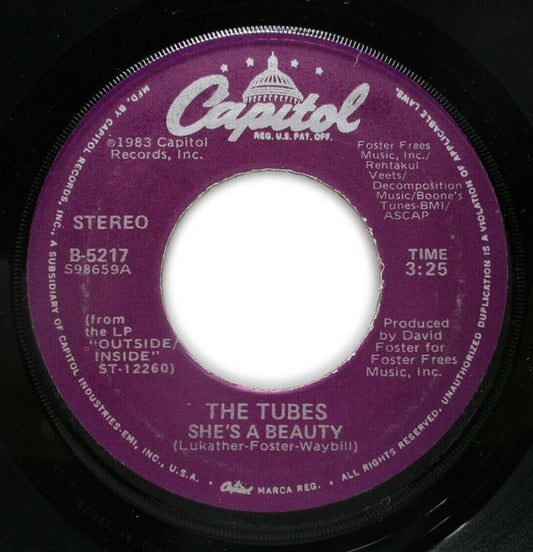 The Tubes : She's A Beauty (7", Single, Win)