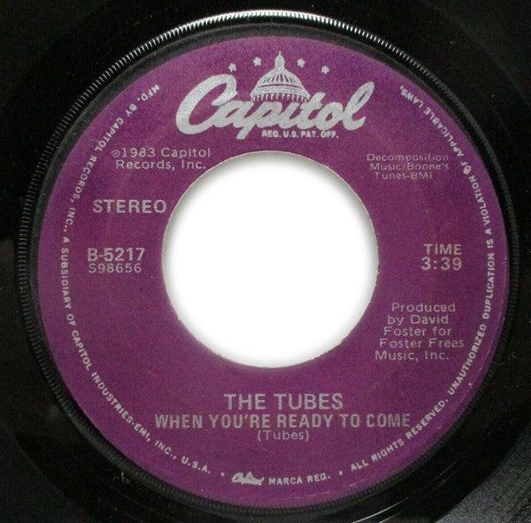 The Tubes : She's A Beauty (7", Single, Win)