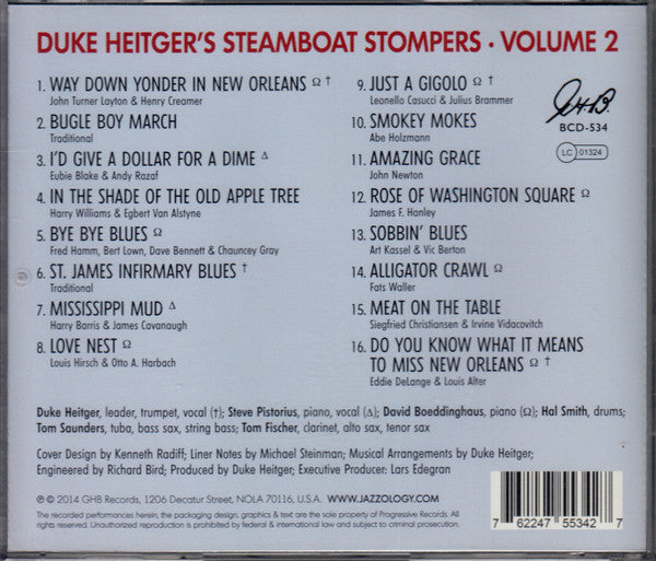 Duke Heitger's Steamboat Stompers : Duke Heitger's Steamboat Stompers Volume Two (CD, Album)