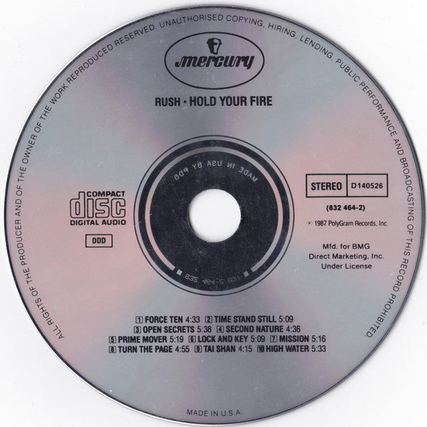 Rush : Hold Your Fire (CD, Album, Club)