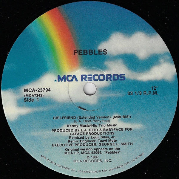 Pebbles : Girlfriend (Extended Version) (12", Single, Pin)