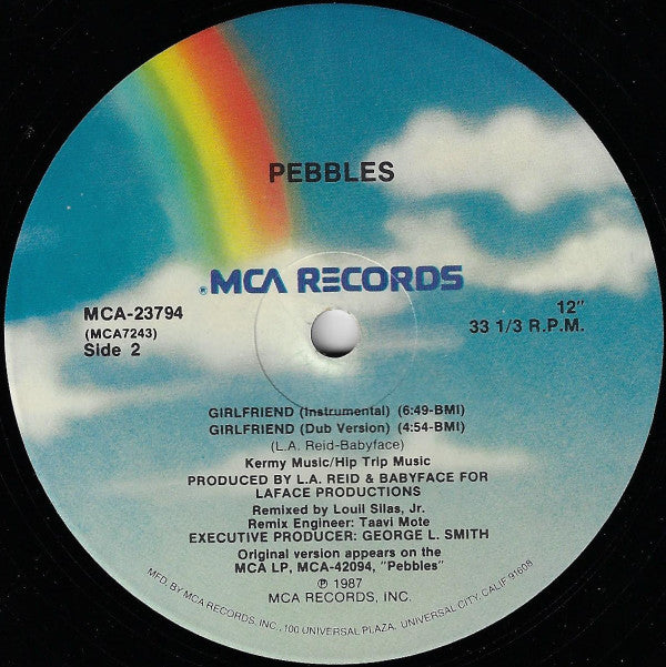 Pebbles : Girlfriend (Extended Version) (12", Single, Pin)