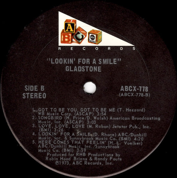 Gladstone : Lookin' For A Smile (LP, Album, Pit)