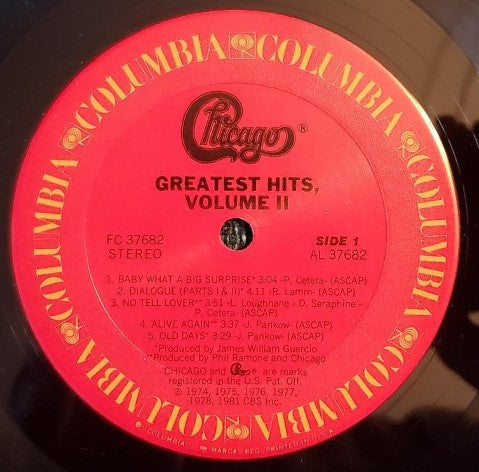Chicago (2) : Greatest Hits, Volume II (LP, Comp, Pit)