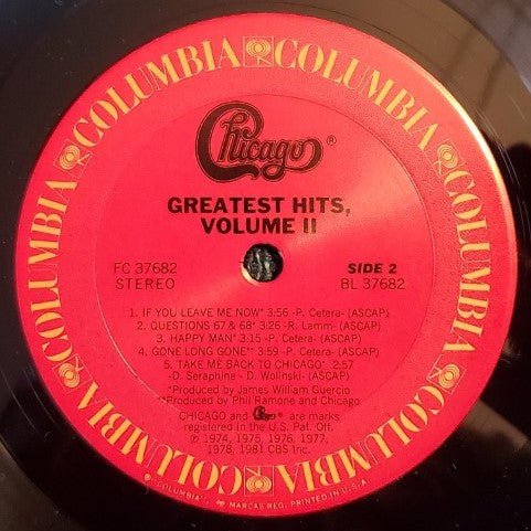 Chicago (2) : Greatest Hits, Volume II (LP, Comp, Pit)