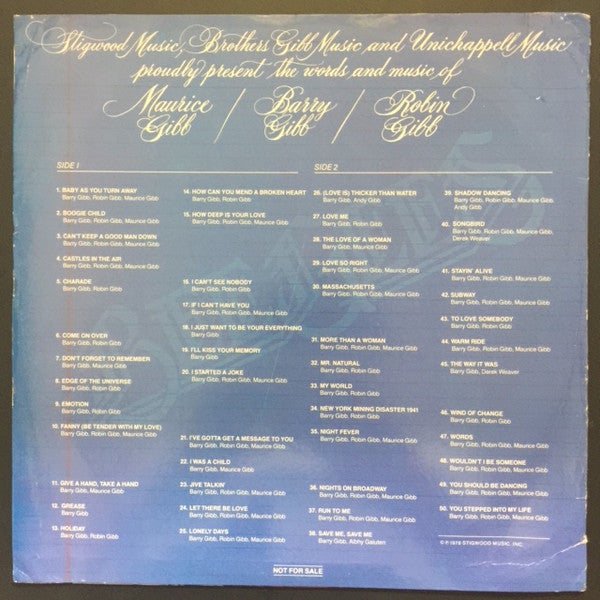 Bee Gees : The Words And Music Of Maurice Gibb / Barry Gibb / Robin Gibb (LP, Comp, Promo)