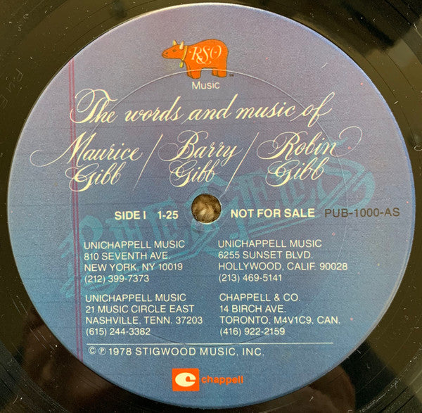 Bee Gees : The Words And Music Of Maurice Gibb / Barry Gibb / Robin Gibb (LP, Comp, Promo)